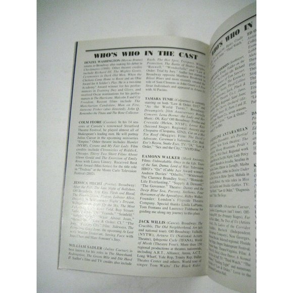 Julius Caesar Playbill April 2005 Belasco Theatre Denzel Washington Colm Feore - Picture 4 of 7
